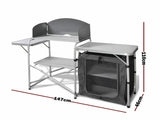Aluminium Foldable Camping Cooking Kitchen Picnic Cupboard Bench Table Windshield V610-CAMPKIT011