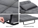 Artiss Sofa Bed Lounge Convertible Ottoman 1 Seater Couch Recliner Linen Grey SBED-E-FA-03-GY