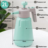Handheld Garden Pump Sprayer, Garden & Lawn Pressure Spray Bottle with Safety Value & Adjustable V1366-AZ2-W-07710