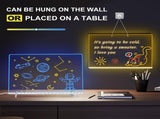 LED Light Up Drawing Board with 7 Highlight Markers & Stand, Erasable Acrylic Message Board for Kids V1107-CS-ETSGFGB