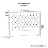 Bed Head King Size French Provincial Headboard Upholsterd Fabric Charcoal V43-BED-SENKCHA