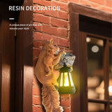 Retro Squirrel Lantern Solar-Powered Outdoor Wall Light, Solar-Powered with Light Sensor, Outdoor V1265-AU-BY25037