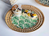Hand-Woven Rattan Tray, Shell Basket Rattan Round Tray, Coffee Tray Decor for V1366-AZ2-W-13544