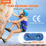 10.2mm Dynamic Climbing Rope, 50M Outdoor Rock Climbing Rope 25KN Breaking Tension, V952-DSDLS164YC107FCF4V0