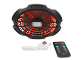 Outdoor Tent Fan Remote Control Hangable Fan with LED Light Battery Operated USB Rechargeable Fan V1294-YM0703-3113230169511