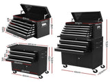 Giantz Tool Chest Trolley 12 Drawers Storage Cabinet Toolbox TB-12DR-93-BK