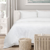 Algodon Romy White Cotton Jacquard Quilt Cover Set King V442-INT-QUILTCS-ROMYJACQUARD-WHITE-KI