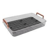 Tea Tray Rectangular Double Layer Drainage Rack Tea Serving Tray for Parties Coffee Table Kitchen V1294-YM0901-3118230273114