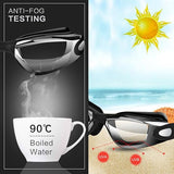 Blue Swim Goggles Set with Cap, Nose Clip, Earplugs & Case Anti-Fog UV Protection for Men & Women V1107-BLUE SWIM GOGGLES SET