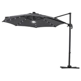 Instahut Outdoor Umbrella 3m Solar LED Offset Cantilever Patio Parasol Charcoal UMB-ROMA-LED-8RIB-CO