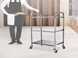 3 Tiers Food Trolley Cart Stainless Steel Utility Kitchen Dining Service V63-827561