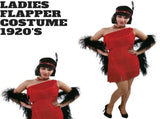 Ladies Flapper Costume Charleston Gatsby Chicago Fancy Dress Party 1920s 20s - Red V563-12098