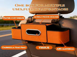 New Car Seat Back Storage Box, 3-in-1 Multifunctional Car Organizer with Cup Holder, Tissue Box, V1366-AZ2-W-10737