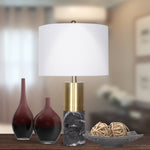 Sarantino Metal and Marble Table Lamp in Black LMP-MLM-4550-BK