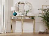 Heavy Duty Glossy Mirrored Makeup Vanity Table Semi-Circle Narrow Console Table V767-CJ-Z117