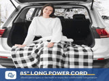 12V Car Electric Blanket for Cozy Winter Travel Soft Fleece Heating Throw for Cars, Trucks, RVs, V1341-ZY-NPJBVML3-BLACK