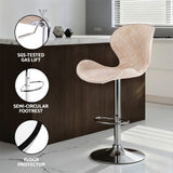 Artiss 4x Bar Stools Kitchen Swivel Gas Lift Counter Chair Wing PE Rattan Beige BA-K-1004-BGX4