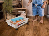 Plastic Bookshelf Plastic Storage Organizer with Wheel Dormitory Books Storage Container Bookcase on V1370-AZ4-16411