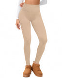 Women Lyocell High Waist Thermal Long Johns, Fleece Lined Slim Fit Base Layer Pants, Stretchy Warm V1197-FZ-070705