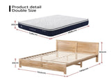 RoomSense Double 30cm Latex Mattress Medium Firm Bundle, Pine Bed Frame XFKF-1667-OATMEAL-D