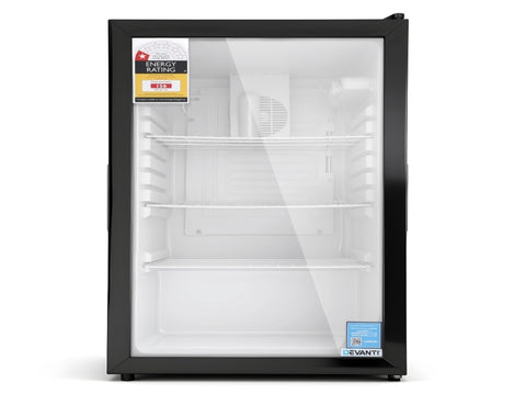 Devanti 105L Bar Fridge Glass Door Mini Fridge Countertop Cooler Black BF-F-G-105L-BK