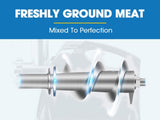 EUROCHEF Electric Meat Grinder, Stainless Steel Mincer Sausage Filler Kibbe Maker, Silver V219-COKGRNEUCA5SV