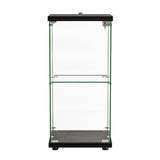 Stacked Display Cabinet Collection Storage Tempered Glass 2 Tier With Lock Black DBOX1002-2-BK
