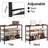 4-Tier Shoe Rack, Industrial Shoe Organizer Storage Bench V178-86259