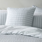 Platinum Collection Emmet Sage Ruched Pin Striped Quilt Cover Set Super King V442-LED-QUILTCS-EMMET-SAGE-SK