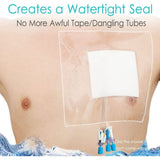 25 Pcs Waterproof Ostomy Shower Cover 8"x8" Stoma Bath Protector Shield Dressing Bandage for V1370-AZ4-17855