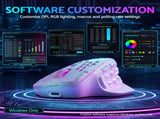 SOLAKAKA Wireless MMO Gaming Mouse 16 Buttons Bluetooth 24000 DPI RGB XFF3-MSSM809P-WH
