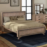 King Size Silver Brush Bed Frame in Acacia Wood Construction V43-BED-SSHK