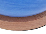 Bedside Nightstand Lamp with Wood Base Blue Glass Shade Ball Small Table Lamp 3 Color Temperature V1294-YM0901-3119240152211