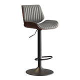 SERENIT European Wooden Modern Bar Stools Bistro Stool with Rotating and Aerodynamic Multi-levelled V255-SE-BS5518-GREY