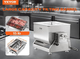 Manual Meat Mixer, 15L Tilt Tank Meat Processing Equipment, Stainless V952-SYRLJBJKQXK16O0YZ001V0