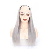 14 Long U-Shaped Half Wig For Straight Hair In Grandma Gray - Us 0906 PRL-4199407550DBT