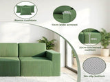 Artiss Modular 3-Seater Sofa Bed Convertible Sectional Floor Couch with Deep Seat SB-B-SOFA-3SEAT-GN