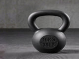 Everfit 16kg Cast Iron Kettlebell Powder Coating Flat Bottom Home Gym FIT-K-KB-IRON-16KG