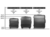 Wanderlite 3Set 20-24-28 Inch with TSA Lock Spinner Travel Suitcase Carry On Hard Shell LUG-ABS-LINE-3SET-BK