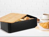 CARLA HOME Bread Bin with Bamboo Lid used as Chopping Board for Kitchen Countertop LSB-36093