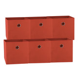 SORTI 33x33x27 CM Red 6-Pack Foldable Storage Cubes - Fabric Bookcase Organizers for Toys and More V510-333733_NEWRED_6X