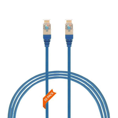0.75m CAT6A RJ45 S/FTP THIN LSZH 30 AWG Network Cable 50 Pack Blue 004.300.0016.50PACK