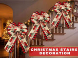 4 Pcs 10 x 18 Inch Christmas Buffalo Plaid LED Wreath Bow, Burlap Red Black Truck Pattern Lighted V1259-DP01-A-4847