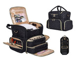Nail Polish Organizer Holds Nail Polish Case with 2 Removable Bags and Tools Storage Pockets Black V1370-AZ4-06672