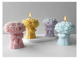 3D Love Heart with Bow Bouquet Rose Candle Silicone Mold DIY Flower Soap Plaster Epoxy Making V1370-AZ4-04133