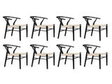 Levede 8x Dining Chairs Wooden Hans Black CH1041-2-BKX4