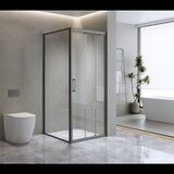 40mm Adjustable Contemporary Corner Sliding Black Shower Screen 90x80cm V63-848991