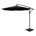 Instahut 3m Umbrella w/Base Outdoor Cantilever Beach Garden Patio Parasol Black UMB-BAN-50N-COM-BK