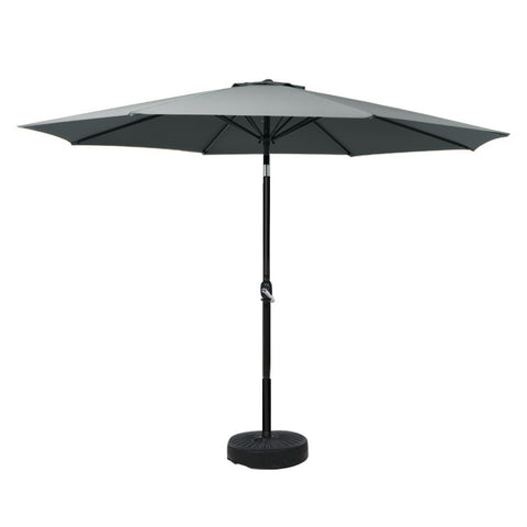 Instahut Outdoor Umbrella 3m Base Beach Pole Garden Tilt Sun Patio UV Charcoal UMB-POLE-3-TIL-BASE-CO