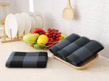 Homaxy 100% Cotton Waffle Weave Check Plaid Kitchen Towels, 13 x 28 Inches, 4-Pack, White & Black V1258-DP02-F-160